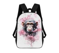 sinyumoney Chimpanzee Children's Backpacks 17inch School Backpack 3D Printed Bag Bookbag for Kids Travel Rucksacks Boy Girl Book Bags Kids School Bag