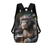 sinyumoney Chimpanzee Drinking Funny Ronaldo Backpack, Children's Backpack, Student School Bag, Book Bag, 3D Printed School Bag For Boys And Girls, 17inch