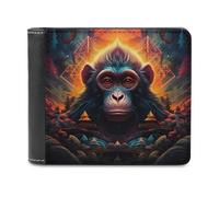 sinyumoney Chimpanzee in A Fantasy Forest 3D Print Clutch Purse Coin Pocket ID Slots Note Section Soft Convenient Wallets Craftsmanship Gifts 11.7cm*9.5cm