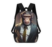 sinyumoney Chimpanzee in Suit Portrait School Backpack 3D Printed School Bags Boys Girls Laptop Backpack for Kids/Students/Adults 17inch
