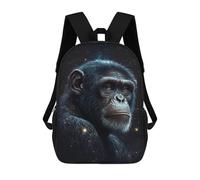 sinyumoney Chimpanzee Portrait Artwork-1 School Backpack Lightweight Airport College Students Back Pack for Girls Boys Teenage 17inch