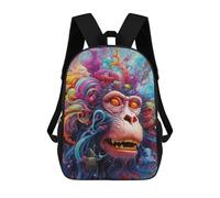 sinyumoney Chimpanzee Portrait Backpack Cartoon Plush Bag, 3D Backpack for Kids School Bag Birthday Gift Idea for Boys And Girls 17inch