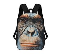 sinyumoney Chimpanzee Portrait Rucksacks 3D Printed Children Backpacks Fashion Casual Daypack Cute Travel Bags Outdoor Casual Daypack for Boy And Girl 17inch