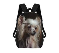 sinyumoney Chinese Crested Oil Paint Backpacks 3D Printed Kids School Backpack Outdoor Casual Daypack Fashion Casual Children Backpacks Cute Travel Bags 17inch