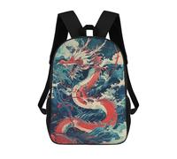 sinyumoney Chinese Dragon Art Print Backpack School Bag Lightweight Casual Daypack School Backpacks for Teenage Girls Boys Women Men 17inch