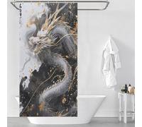 sinyumoney Chinese Dragon Decor Bath Curtains Quick Drying Proof Resistant Shower Curtain Anti Mould for Toile Bathroom Dorm 35.43x70.87Inch（90x180cm）