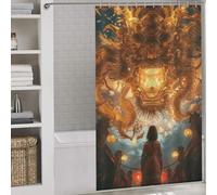 sinyumoney Chinese Dragon Fantasy Bath Shower Curtains Mildew Quick Drying Proof Resistant Modern Fabric Bathroom Decor Set for Home Bathroom Toile Hotel Decor 53.54x70.87Inch（136x180cm）