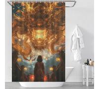 sinyumoney Chinese Dragon Fantasy Bath Shower Curtains Mildew Quick Drying Proof Resistant Modern Fabric Bathroom Decor Set for Bathtub Shower Stall 46.85x70.87Inch（119x180cm）