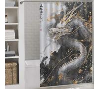 sinyumoney Chinese Dragon Hilarious Bath Curtain Quick Drying Proof Resistant Shower Curtain Waterproof Mould for Home Bathroom Toile Hotel Decor 56.30x70.87Inch（143x180cm）