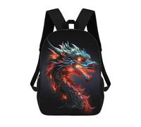 sinyumoney Chinese Dragon Kids Backpack 17 Inch School Bag 3D Printed Cartoon School Backpacks for Boys And Teenager School Students