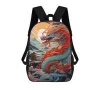 sinyumoney Chinese Dragon Snowy Landscape Backpack School Bag Rucksack Casual Daypacks School Work Travel Bag for Teenage Girls Boys Women Men 17inch