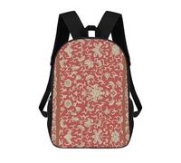 sinyumoney Chinese Floral Red Owen Jones Backpack School Bag Work Laptop Backpack Rucksack Bag for Teenage Girls Boys Women Men 17inch