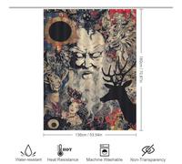 sinyumoney Chinese Mythical Creatures Tapestry Shower Curtain Waterproof Mould with Hooks Waterproof Fabric Bathroom Curtains Modern Art for Shower Bath Curtain 53.54x70.87Inch（136x180cm）