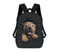 sinyumoney Chinese Shar Pei School Backpack Large Water Resistant Laptop Backpack for Girls Boys Teenage 17inch