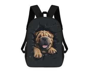 sinyumoney Chinese Shar Pei School Backpack Large Water Resistant Laptop Backpack for Girls Boys Teenage 17inch