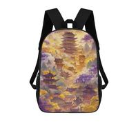 sinyumoney Chinese Temple in Clouds 17inch School Bag 3D Printed Children's School Backpack Casual Fashion Travel Backpacks for Kids School Students