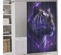 sinyumoney Chinese Tiger Wallpaper Anti-Mould Proof Resistant Quick Drying Proof Resistant Soft Fabric Hotel Shower Curtain for Bathtub Shower Stall 53.54x70.87Inch（136x180cm）