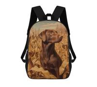 sinyumoney Chocolate Labrador in Cornfield Children's 17 Inch School Backpack 3D Printed Casual Daypacks for Kids Travel Rucksacks Book Bags Kids School Bag