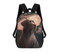 sinyumoney Chocolate Labrador Kimono Backpack School Bag Business Laptop Rucksack Bag Unisex Casual Daypack for Men/Women 17inch
