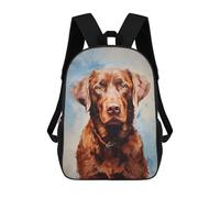 sinyumoney Chocolate Labrador Retriev Backpack Kids School Backpack School Bag 3D Printed Fashion School Bag for Boys Elementary And Middle School Student 17inch