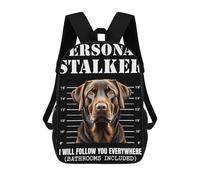 sinyumoney Chocolate Labrador Stalker Mugshot Backpacks Kids Student Schoolbag,3D Printed Backpacks,Elementary And Middle School Students Backpacks for Boys Girls 17inch