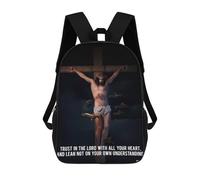 sinyumoney Christ Art Quotes 1 Backpack School Bag Rucksack for Girls Boys Backpacks Large Capacity Kids Back Pack Lightweight School Bags for Children Students 17inch
