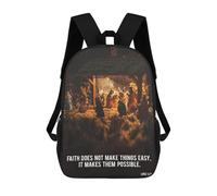 sinyumoney Christ Catholic School Backpack 3D Printed Children's 17inch Backpacks Bag Bookbag for Kids Boy Girl Book Bags Kids School Bag Travel Rucksacks