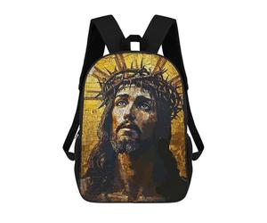 sinyumoney Christ Jesus Mosaic School Bags Water Resistant Travel Backpack Computer Bag for School/Work/Travel 17inch
