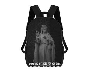 sinyumoney Christ Quote to Remember Backpack 3D Printed Children's School Backpack for Kids High Capacity Travel Rucksacks Book Bags Kids School Bag Back Pack 17inch
