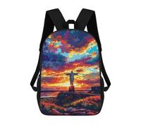 sinyumoney Christ The Redeemer Sunset Backpack School Bag Water Resistant School Bag Business Backpack for Boys/Girls/Teenagers 17inch