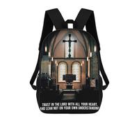 sinyumoney Christian Quote of Bible 6 Backpacks Kids School Backpack School Bag 3D Printed Fashion School Bags for Boys Elementary And Middle School Students 17inch