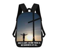 sinyumoney Christian Quote of Bible Backpack 3D Printed Children's School Backpack for Kids High Capacity Travel Rucksacks Book Bags Kids School Bag Back Pack 17inch