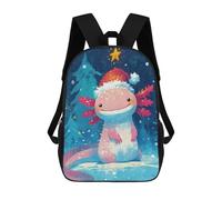 sinyumoney Christmas Axolotl Santa Hat Backpack School Work Laptop Backpack Rucksack Bag for Men, Women & Teenage Boys 17inch