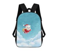 sinyumoney Christmas Bear Flying in The Sky Backpack School Daypacks Business Backpack Water Resistant Bookbag for Boys/Girls/Teenagers 17inch