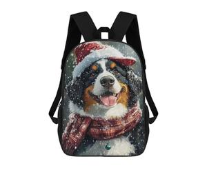 sinyumoney Christmas Bernese Mountain Dog-1 Backpack School Bag Business Durable Laptop Bag for Campus Outdoor Travel Sports 17inch