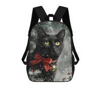 sinyumoney Christmas Black Cat with Bow Backpack School Daypacks Business Backpack Water Resistant Bookbag for Camping Outdoor Adventures And Daily Travel 17inch