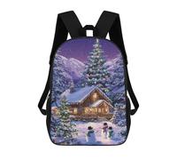 sinyumoney Christmas Cabin in Snowy Forest School Backpack Lightweight Airport College Students Back Pack for Boys/Girls/Teenagers 17inch