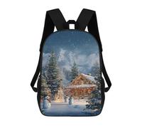 sinyumoney Christmas Cabin in Snowy Mountains-1 Backpack School Bag Computer Rucksack for School/Work/Travel for Camping Outdoor Adventures And Daily Travel 17inch