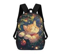 sinyumoney Christmas Cat Backpacks 3D Printed Kids School Backpack Outdoor Casual Daypack Fashion Casual Children Backpacks Cute Travel Bags 17inch