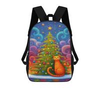 sinyumoney Christmas Cat Decorations-1 Rucksack Travel College Rucksack Backpacks for Teenage Girls Boys Women Men 17inch