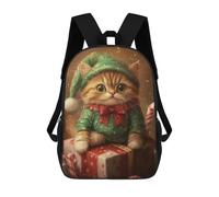 sinyumoney Christmas Cat Elf Gifts School Backpack Water Resistant Travel Backpack Computer Bag for Men, Women & Teenage Boys 17inch