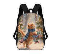 sinyumoney Christmas Cat Gifts Snowscape-2 School Backpack Business Durable Laptop Bag for Camping Outdoor Adventures And Daily Travel 17inch