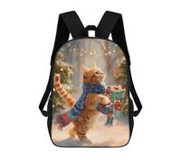 sinyumoney Christmas Cat Gifts Snowscape School Backpack Water Resistant Travel Backpack Computer Bag for Men, Women & Teenage Boys 17inch