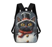 sinyumoney Christmas Cat Snowman 3D Printed 17inch School Bag Children's School Backpack Travel Backpacks Casual Fashion Bag for Kids School Students