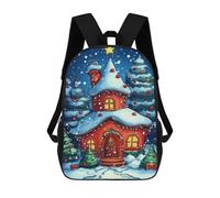 sinyumoney Christmas Cottage Tree Rucksack Computer Rucksack for School/Work/Travel for Girl, Teen Girls 17inch