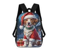 sinyumoney Christmas Dog Beagle School Backpack 3D Printed Children's 17inch Backpacks Bag Bookbag for Kids Boy Girl Book Bags Kids School Bag Travel Rucksacks
