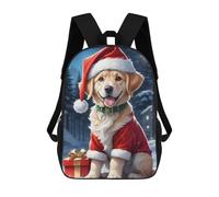 sinyumoney Christmas Dog Golden School Backpack Computer Rucksack for School/Work/Travel for Girl, Teen Girls 17inch