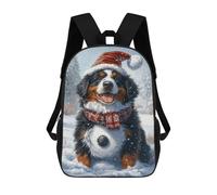 sinyumoney Christmas Dog in Snowscape Backpack School Bag Fashion Stationery Backpack Waterproof Casual Daypacks- Perfect for Travel, Work And Daily Use 17inch