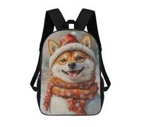 sinyumoney Christmas Dog Portrait-3 Backpack School Bag Daypacks Business Backpack Water Resistant Bookbag for Girls Boys Teenage 17inch