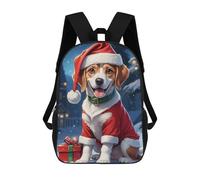 sinyumoney Christmas Dog Poster School Bag Backpack Teen Schoolbag 3D Printing Adjustable Schoolbag Fashion Pocket Bag for Kids Boys Girls Students And Teenagers Fans 17inch